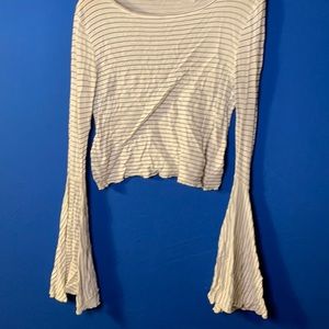 Striped wide long sleeve thin shirt!